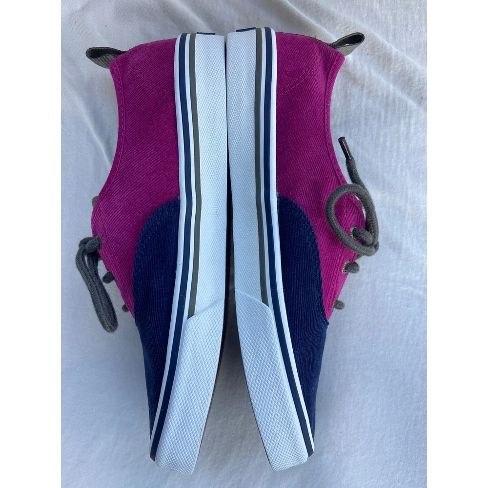 Sperry Top-Sider Crest Vibe Corduroy Sneakers Magenta Navy Blue Women Casual 7.5